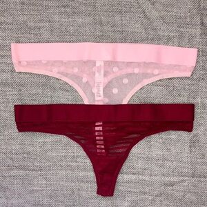 Victoria's Secret Pink and Red Thongs
